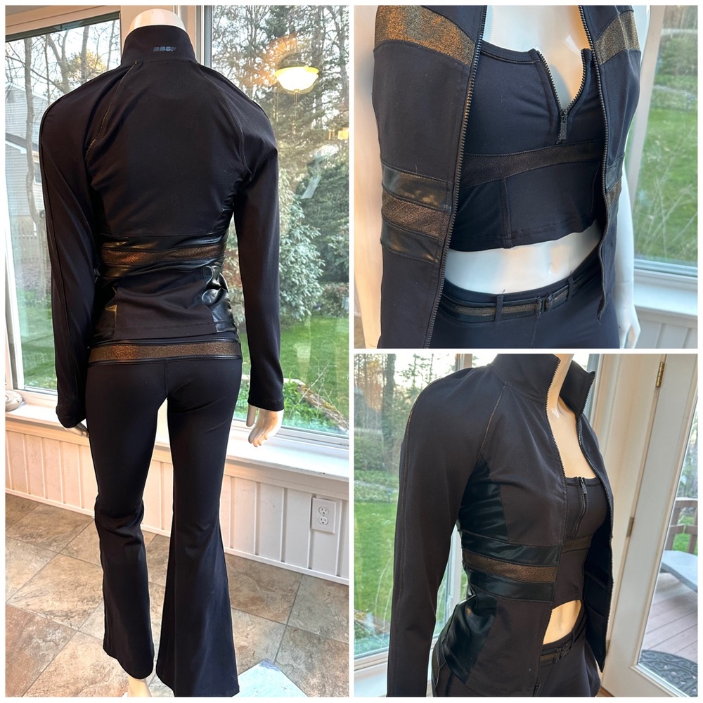 **SOLD**Bebe Sport 6 Pc Blk/Gold Tracksuit Set, XS/S